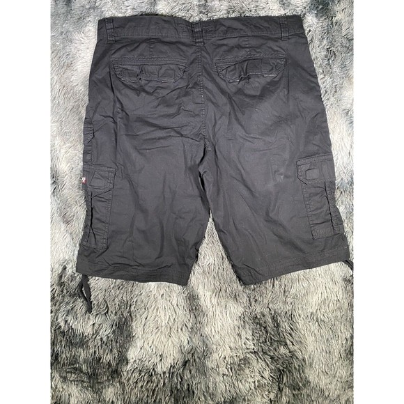 AKADEMIKS Denim Shorts Mens Size 38x12 Black Urban Hip Hop Skater Street Wear - Picture 8 of 8